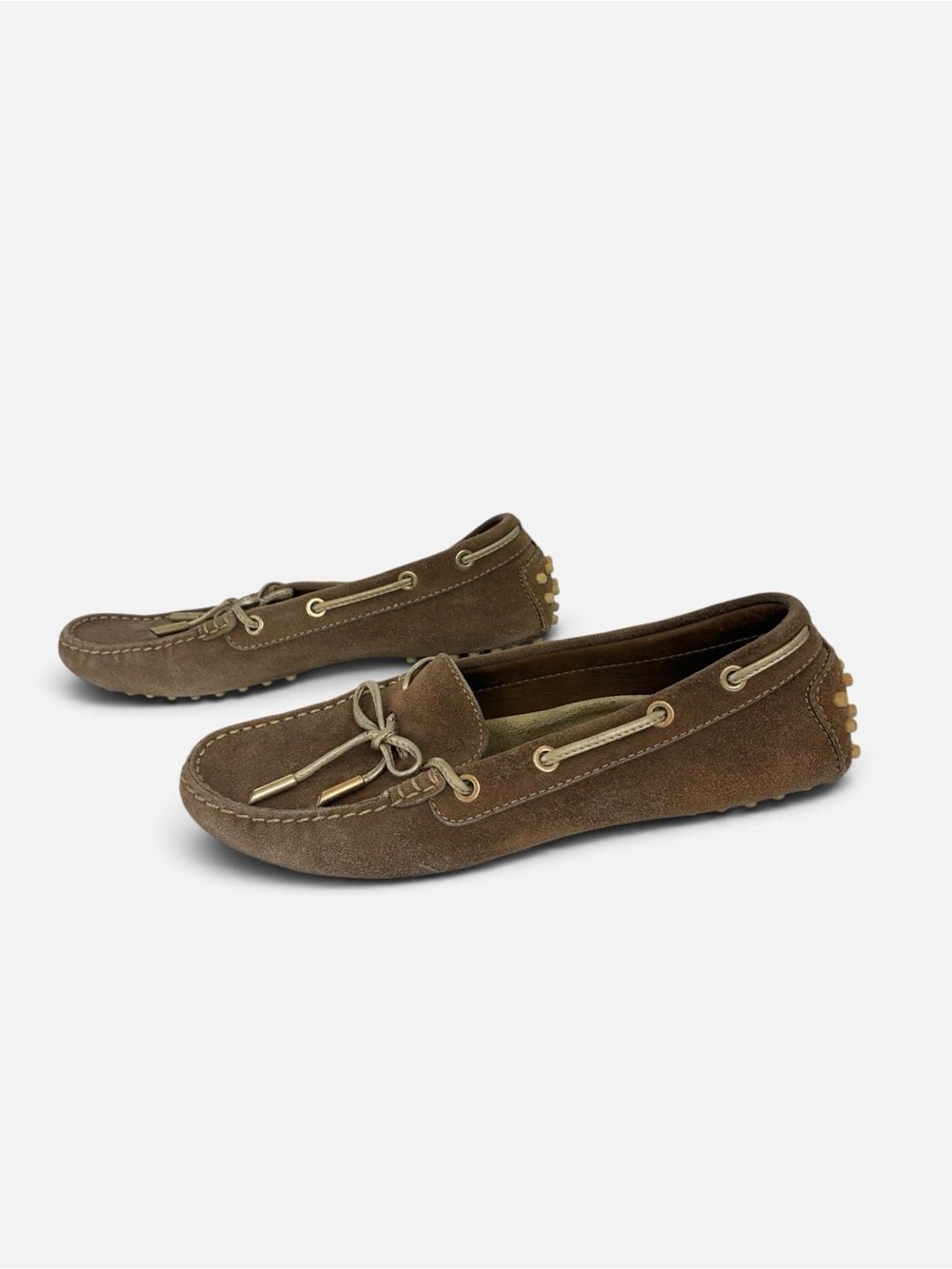 Tod's Brown Suede Bow Moccasin Loafers - Picture 3 of 5